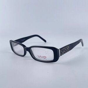 VIVID 4011‎ Unisex Adults Eyeglasses Frame Black Plastic Full Rim 49-16-135 mm